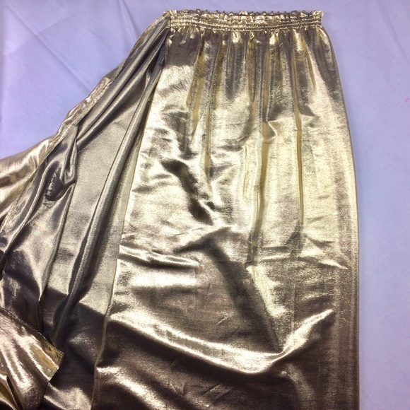 Vintage Gold Lamé Wraparound Skirt - Picture 2 of 6